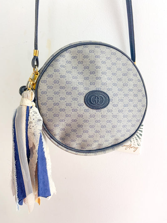 OOAK Vintage Gucci Navy Small Purse with Bag Charm