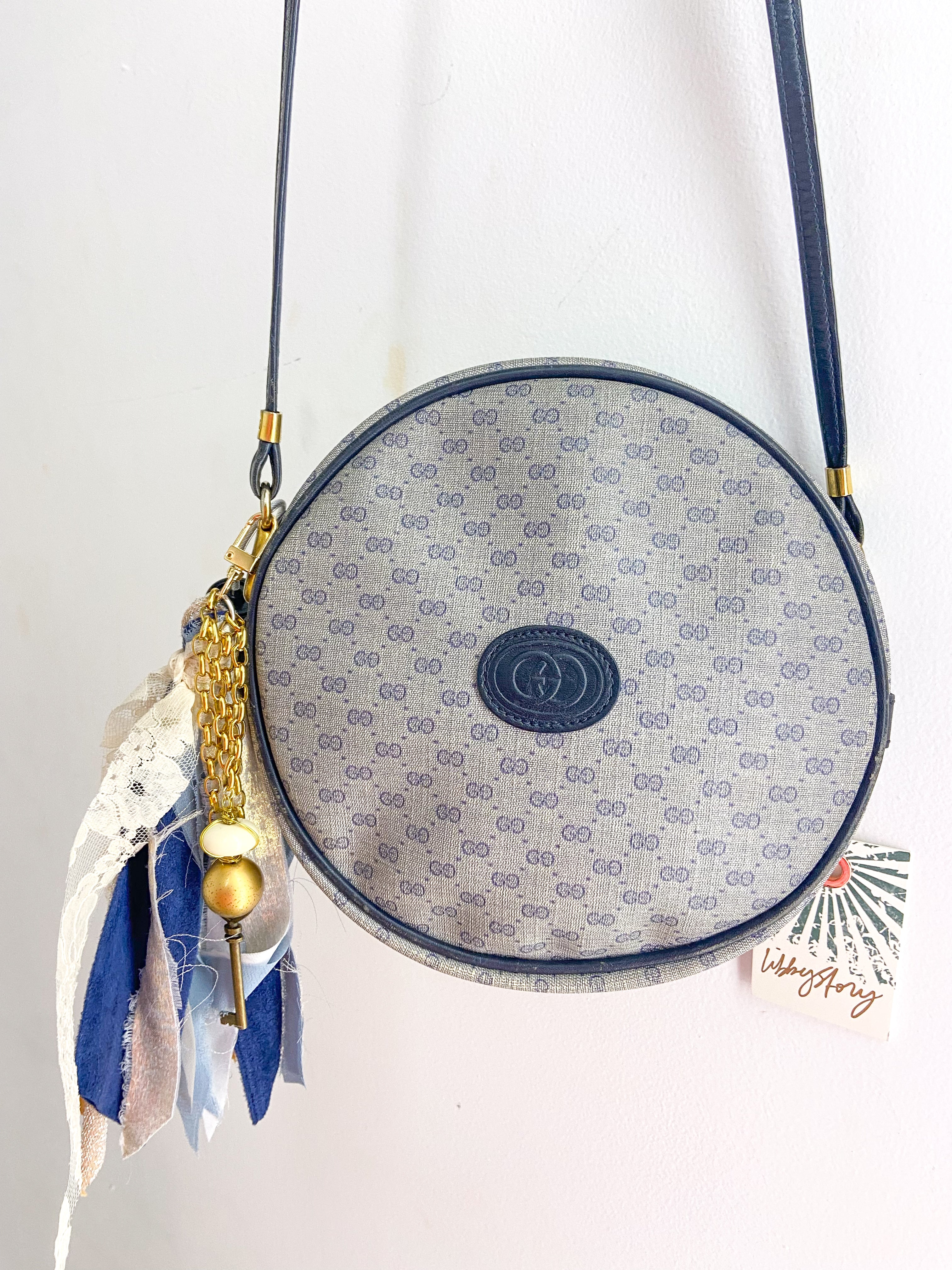 OOAK Vintage Gucci Navy Small Purse with Bag Charm