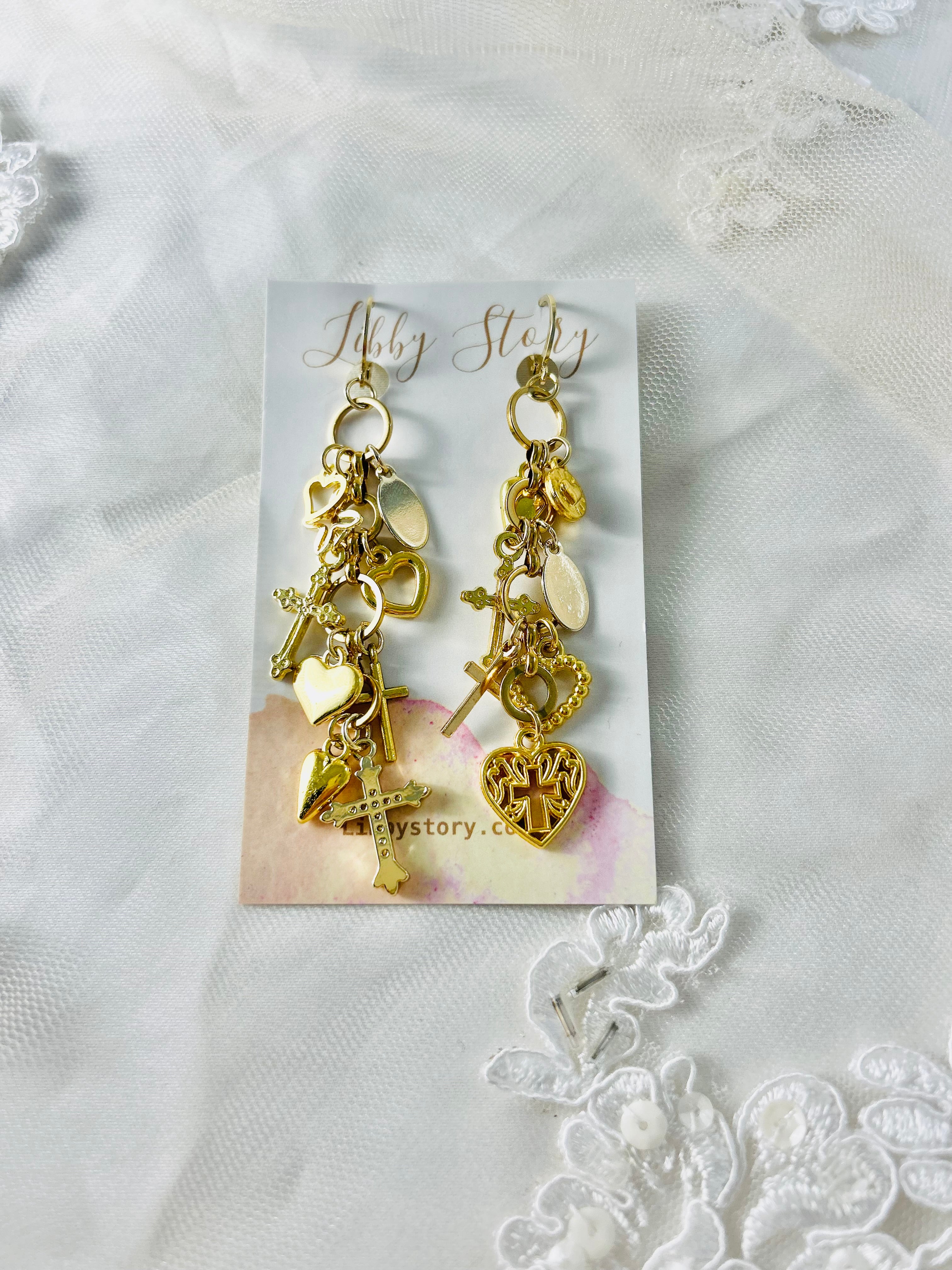 OOAK Mismatch Long Dangle Earrings