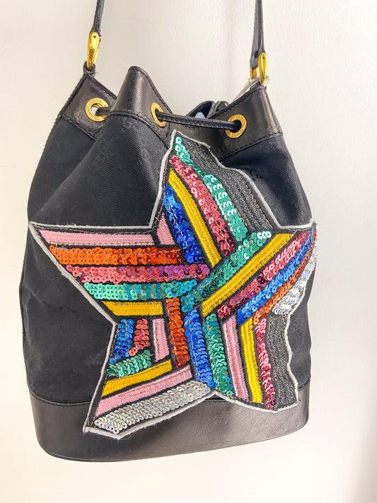 OOAK Vintage Bee Embellished Gucci Bucket Purse