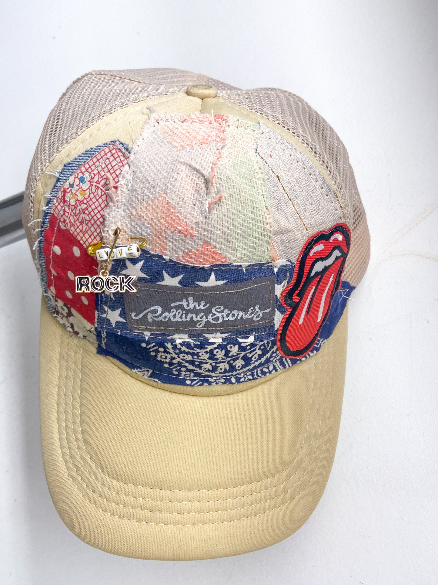 OOAK Stones/Love Patchwork Trucker Hat