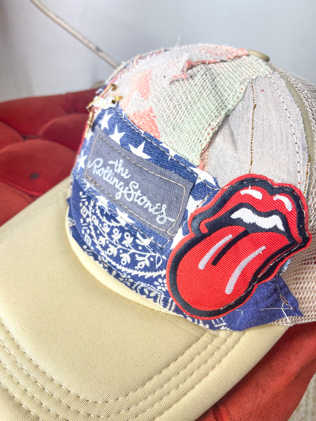 OOAK Stones/Love Patchwork Trucker Hat