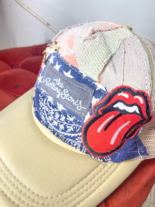 OOAK Stones/Love Patchwork Trucker Hat