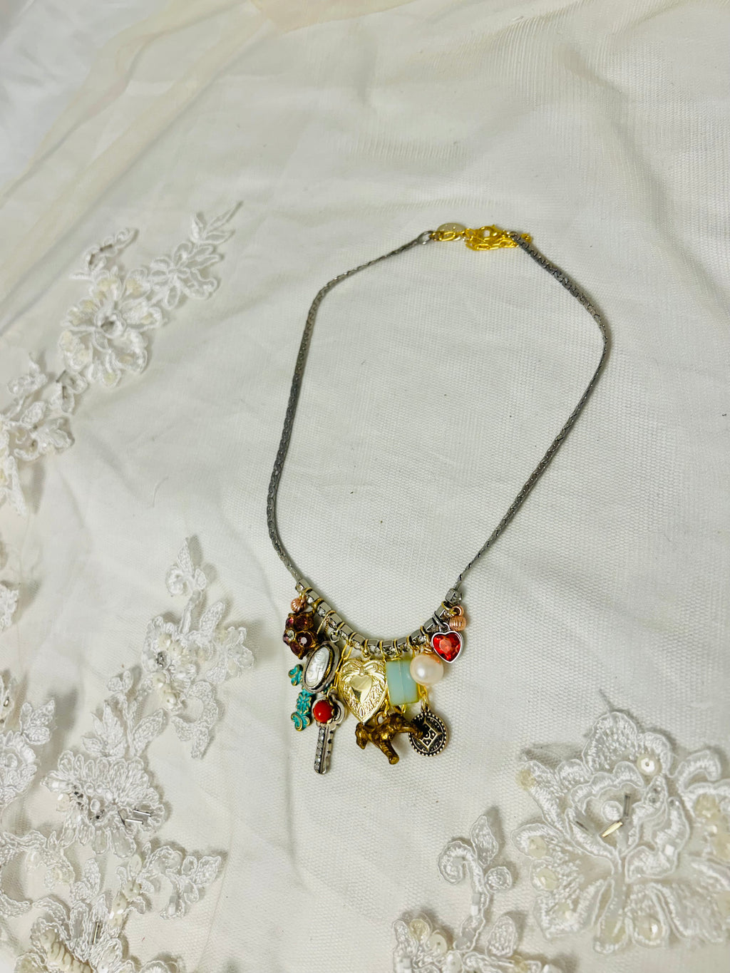 OOAK Snake Chain and Charm Necklace