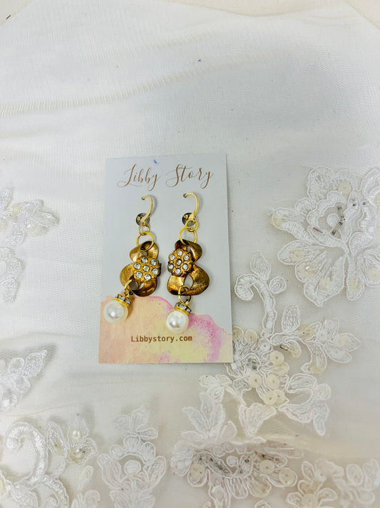 OOAK Vintage Rhinestone-Knot Earrings