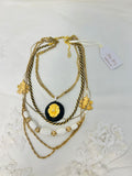 OOAK Vintage Mixed Chains Lion Pendant Necklace
