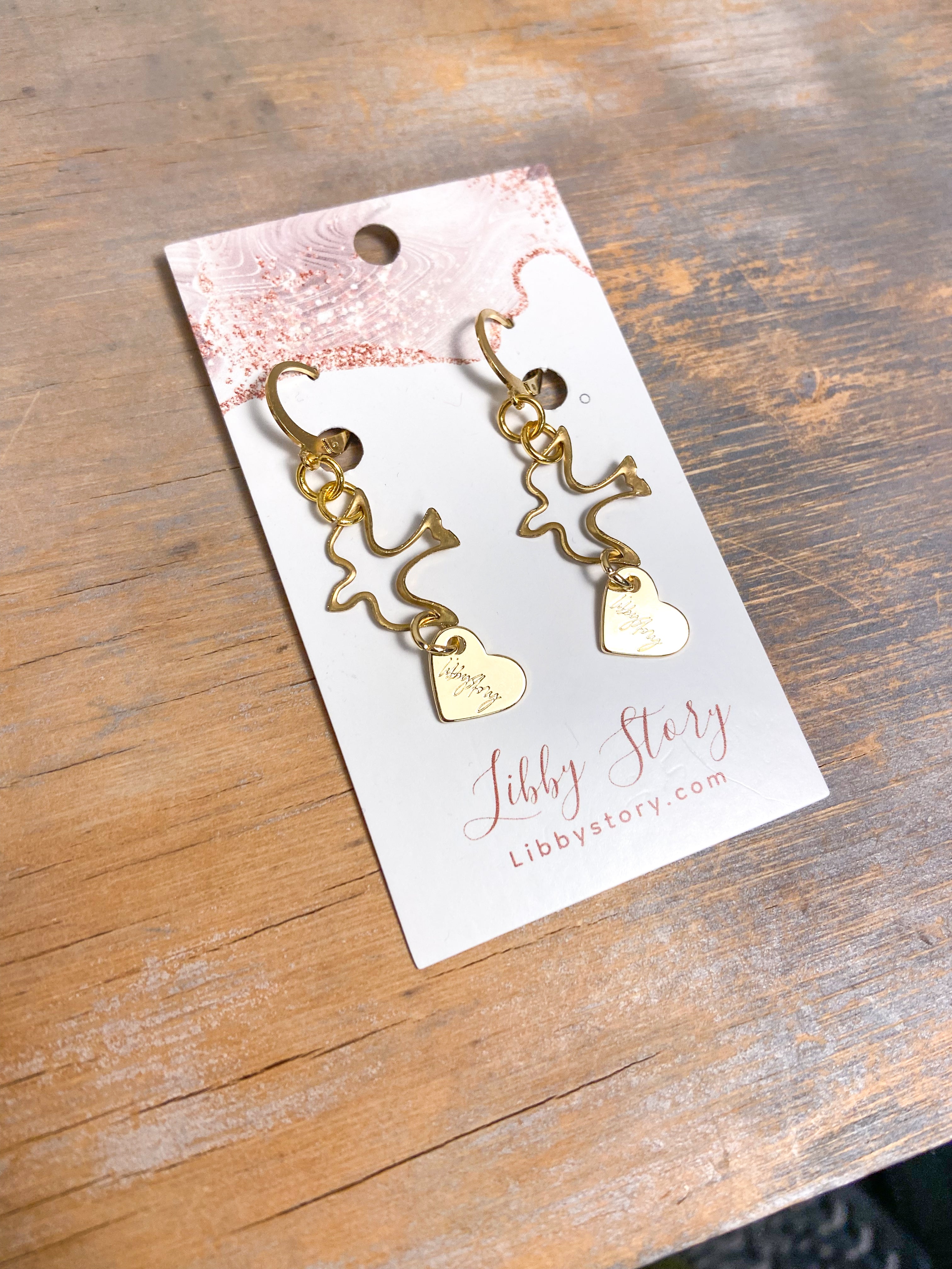 OOAK Bird Heart Earrings