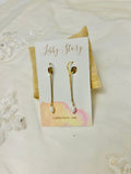 Gold Chain with Freshwater Pearls Huggie Earrings