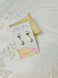 Vintage Bead Huggie Earrings