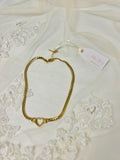 Gold Plated Stainless Steel Hollow Heart Necklace