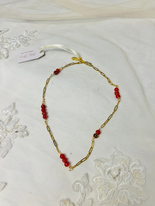 Vintage Bead Gold Necklace