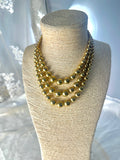 OOAK Vintage Gold Bead Layered Necklace