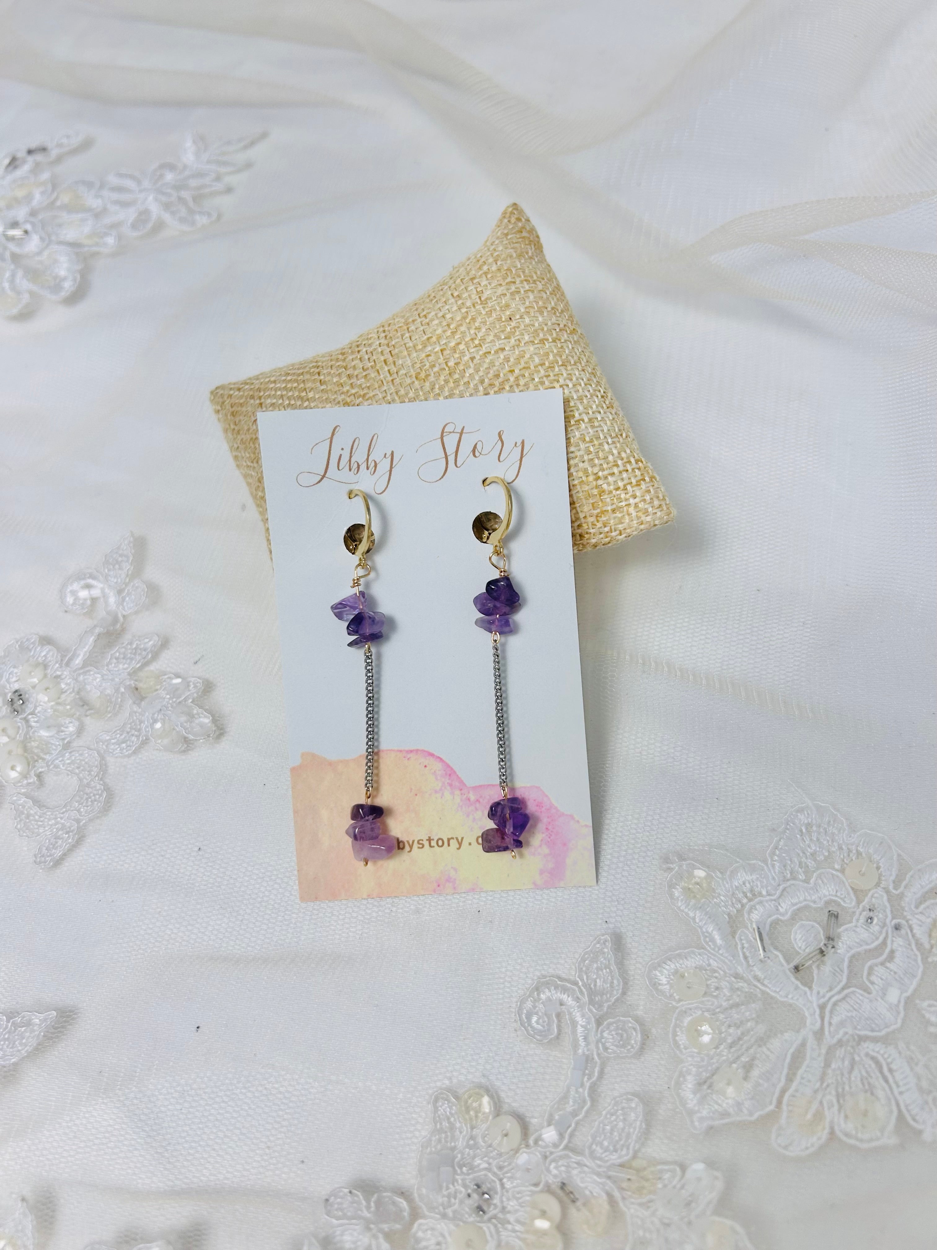 OOAK Semi Precious Stone Huggie Earrings