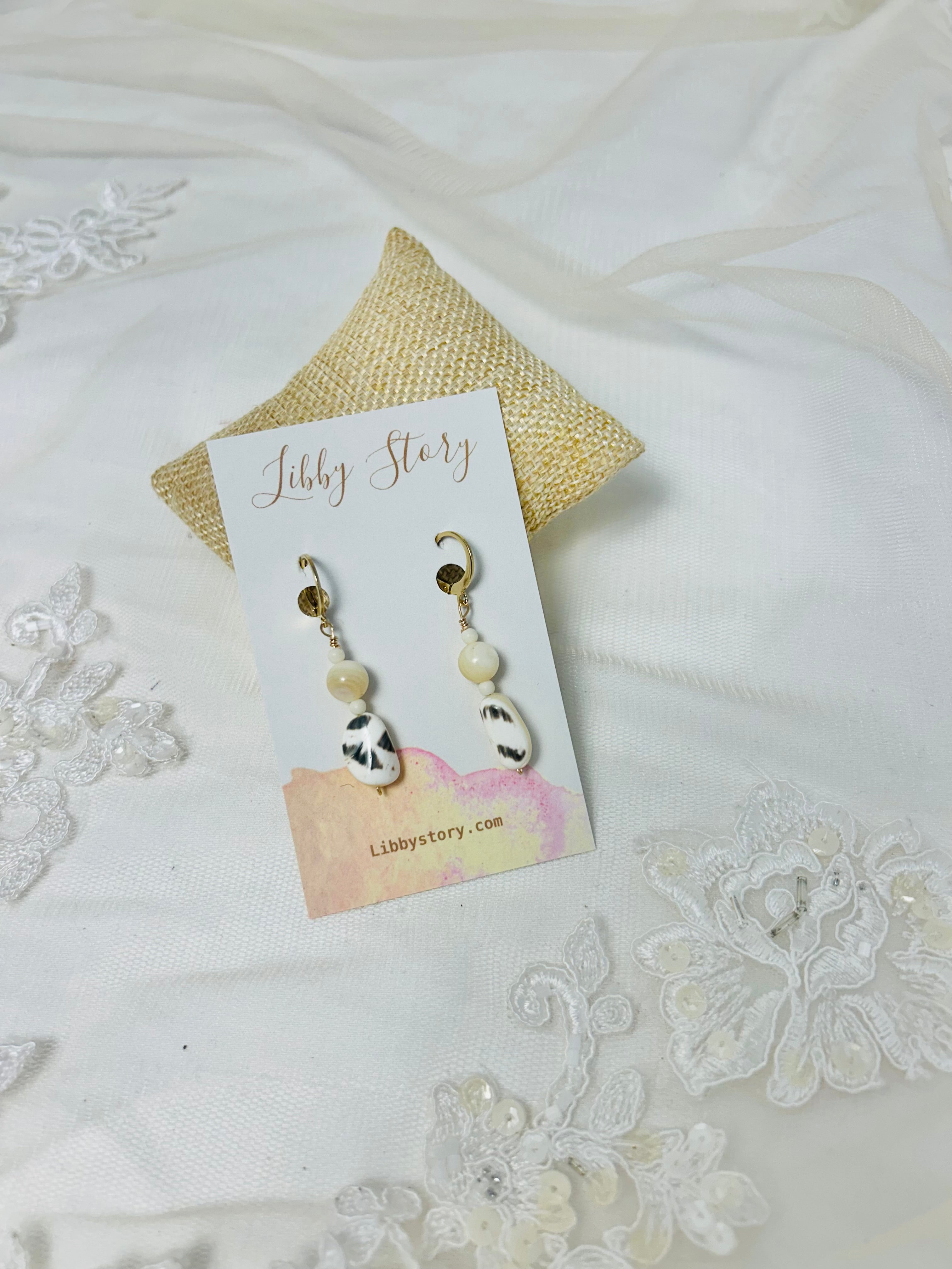 OOAK Vintage Bead Huggie Earrings