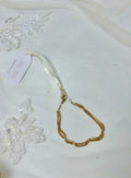 Twisted Brass Chain Bracelet with Signed Charm
