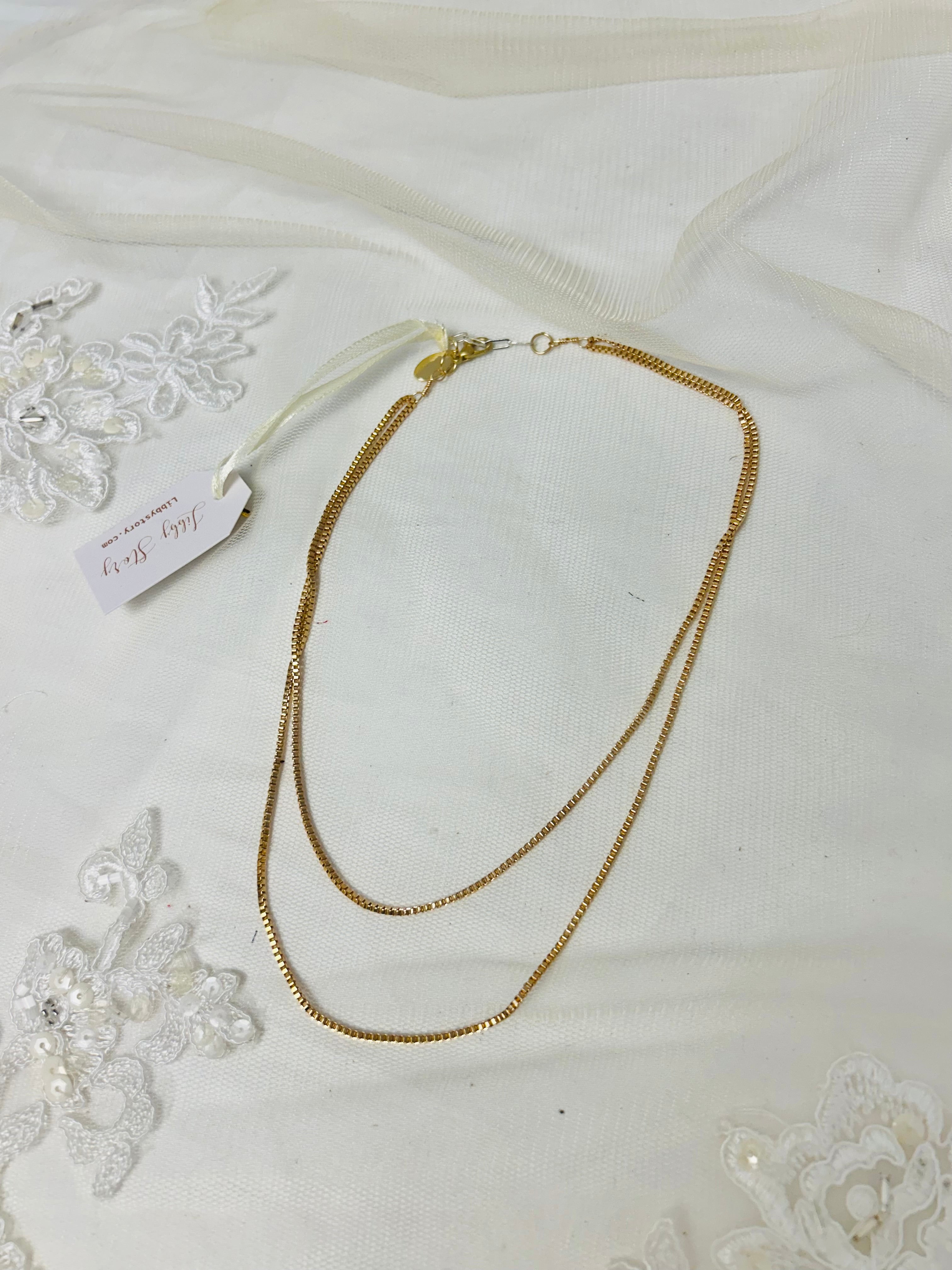 Brass Double Chain Necklace