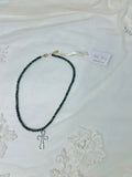 Vintage Beads with Cross Charm Necklace