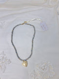 Vintage Beaded Necklace with Gold Locket