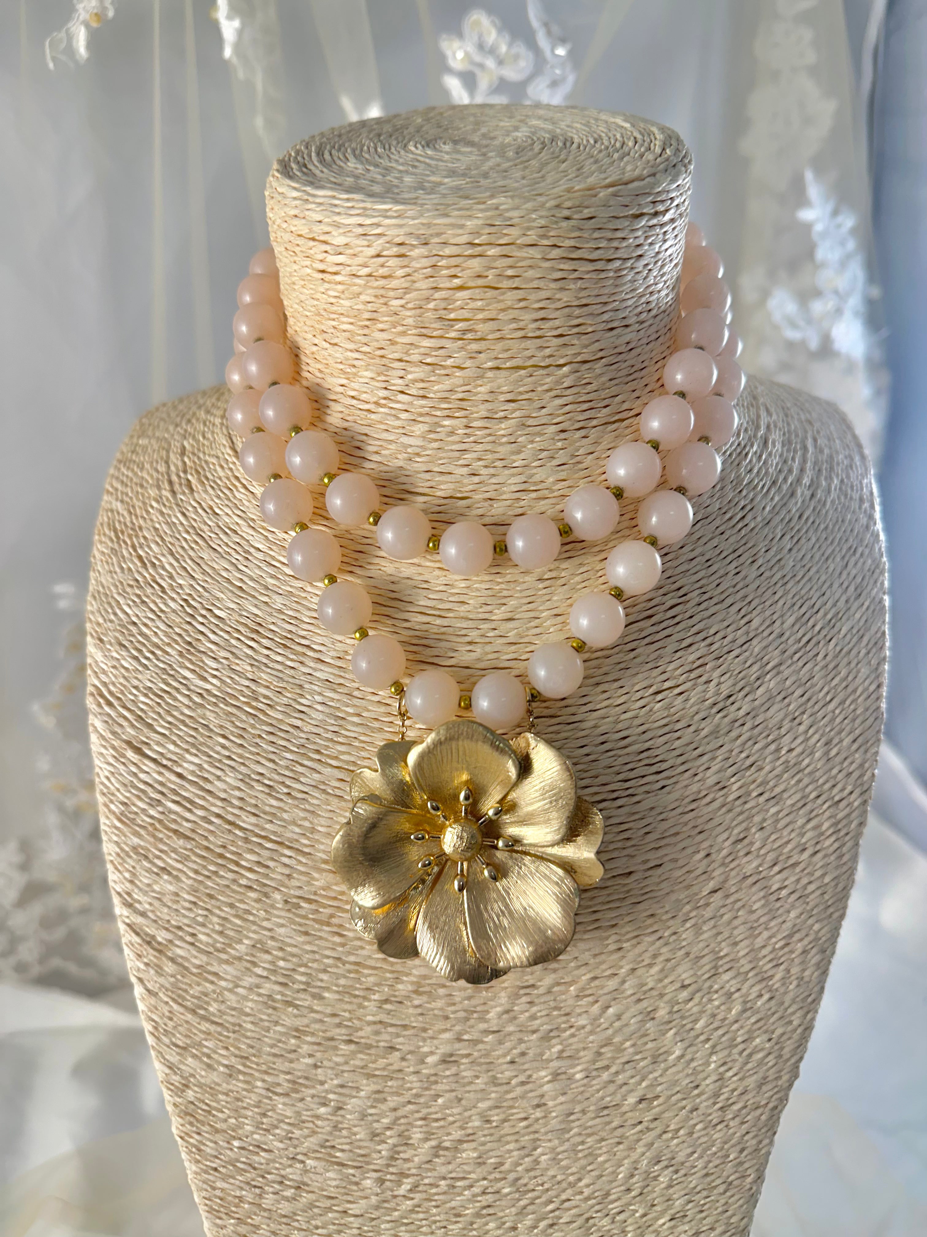OOAK Vintage Flower Statement Necklace