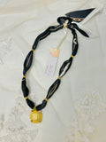 OOAK Classy Vintage Square Pendant Scarf Necklace
