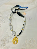 OOAK Vintage Horse Pendant Scarf Necklace