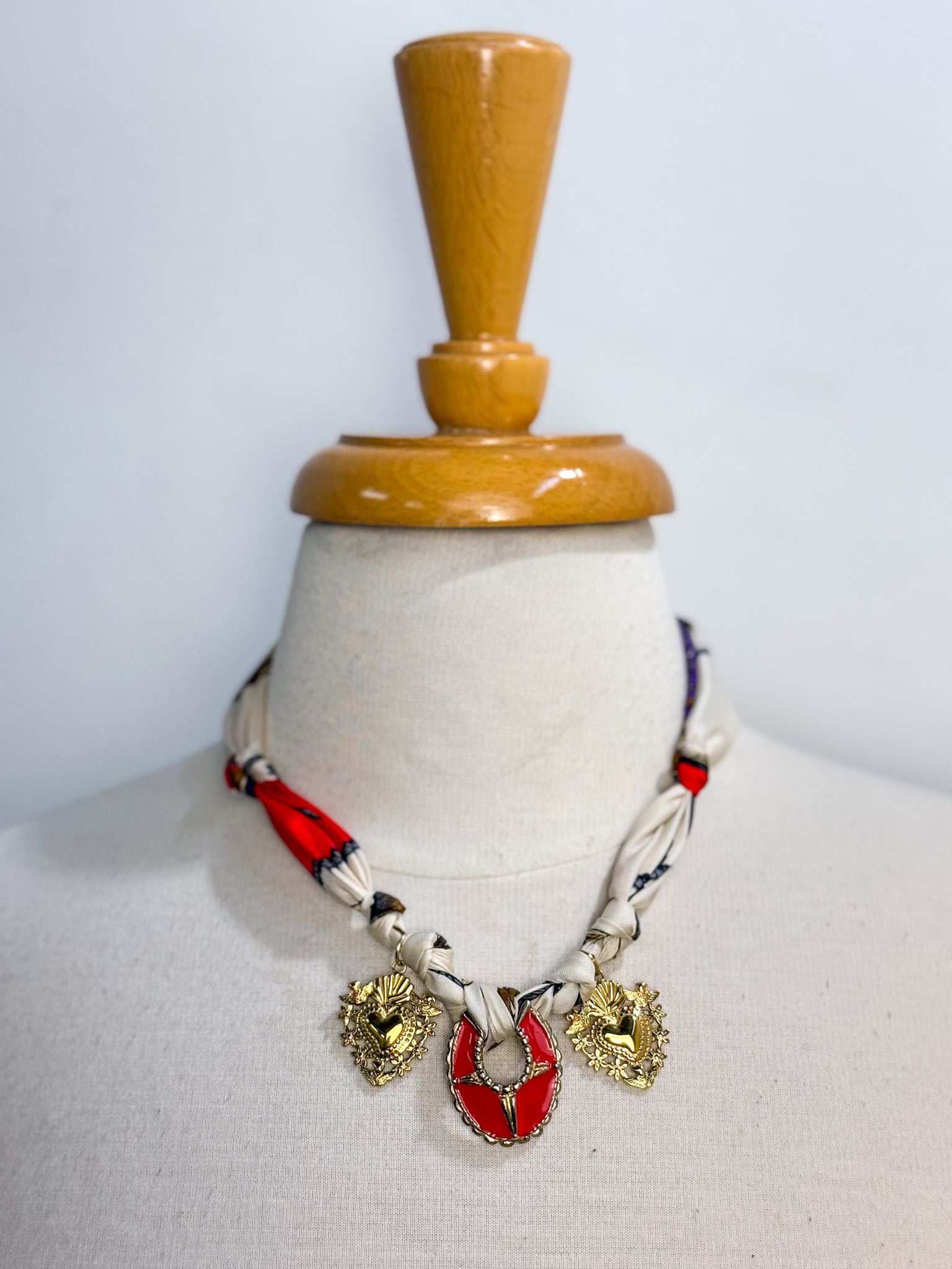 OOAK Heart Scarf Necklace
