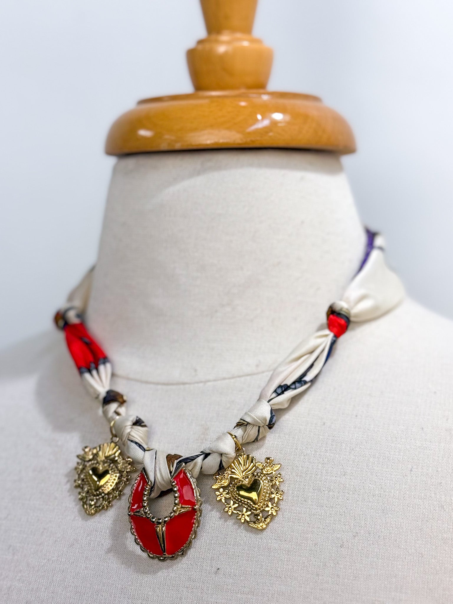 OOAK Heart Scarf Necklace