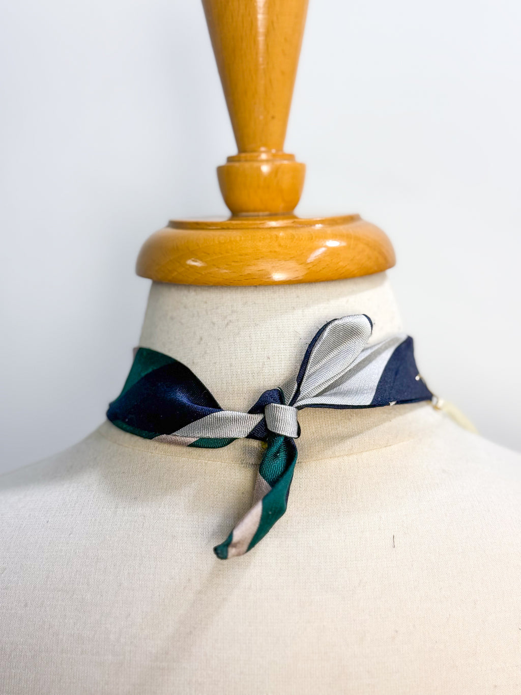 OOAK Vintage Silk Tie/Foreign Coin Necklace