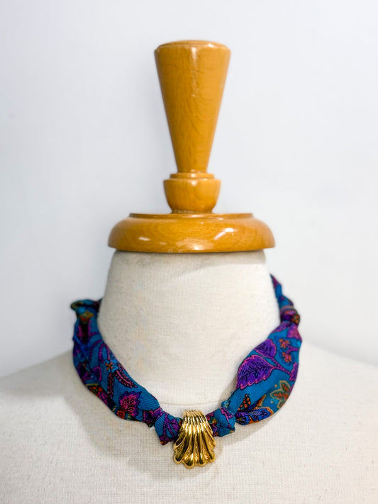 OOAK Vintage Clip Scarf Necklace