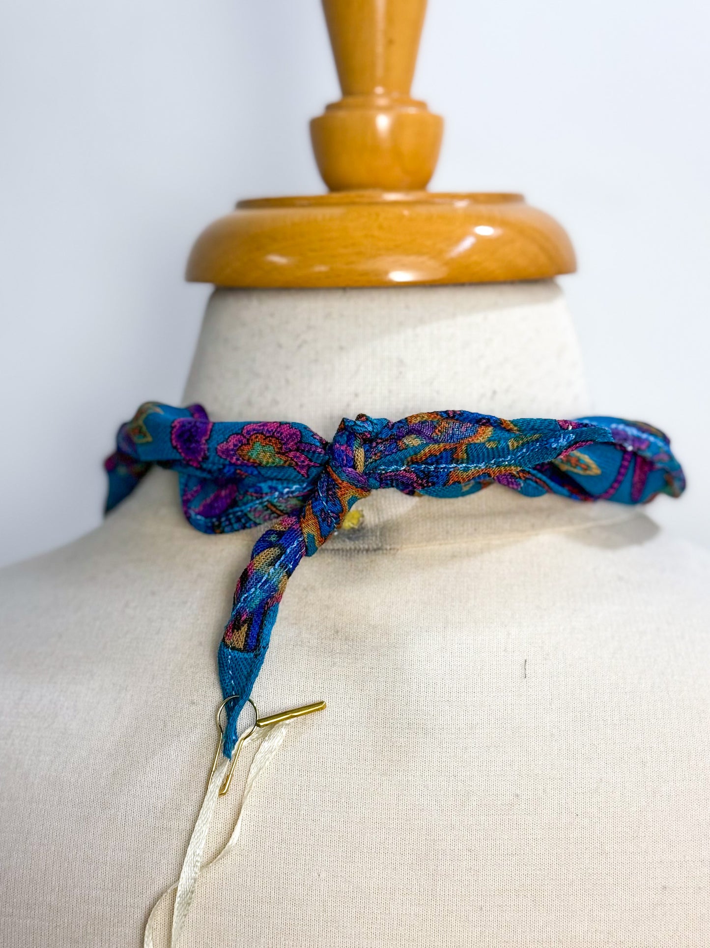 OOAK Vintage Clip Scarf Necklace