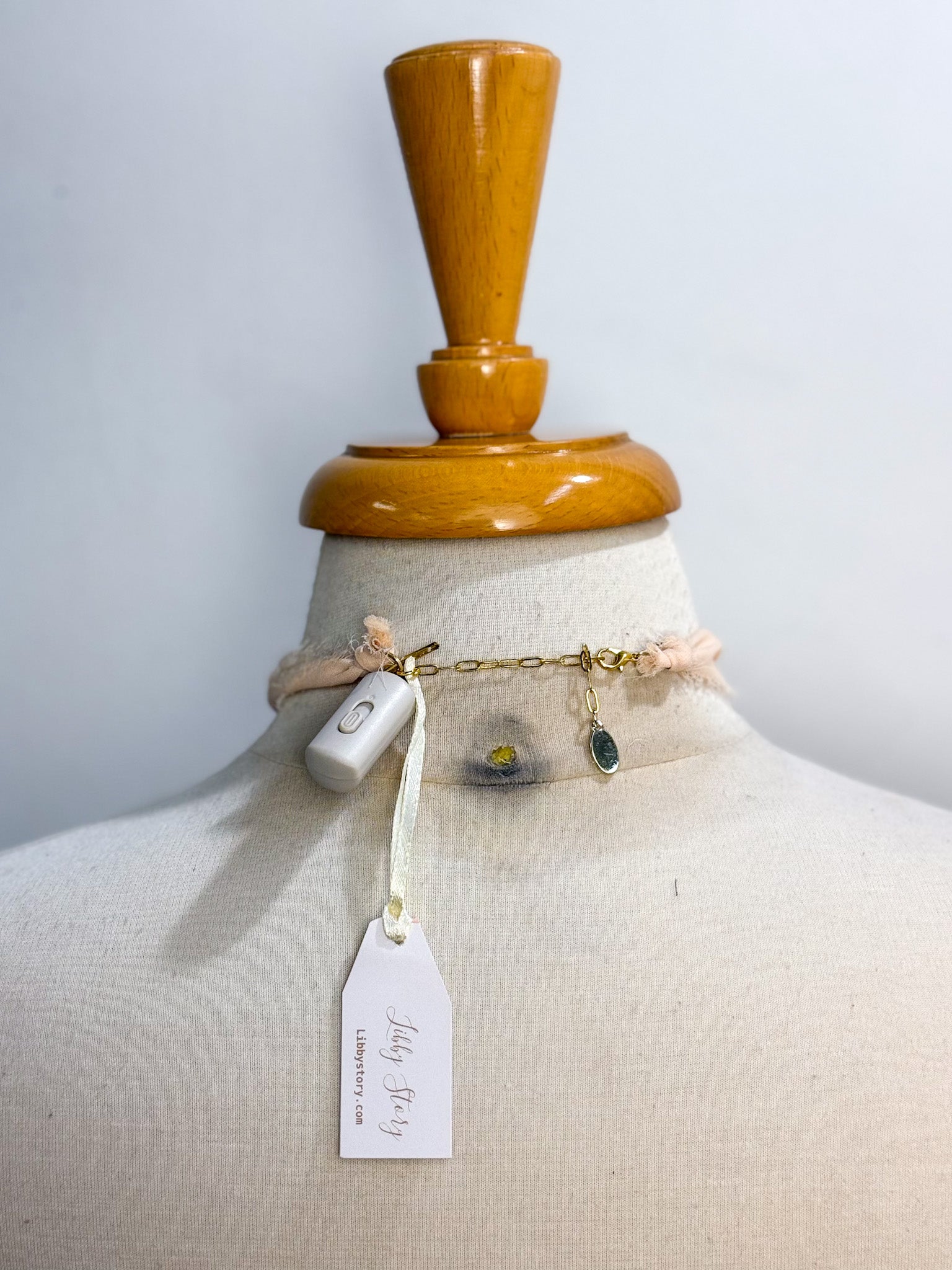 OOAK Vintage Key and Chiffon Necklace