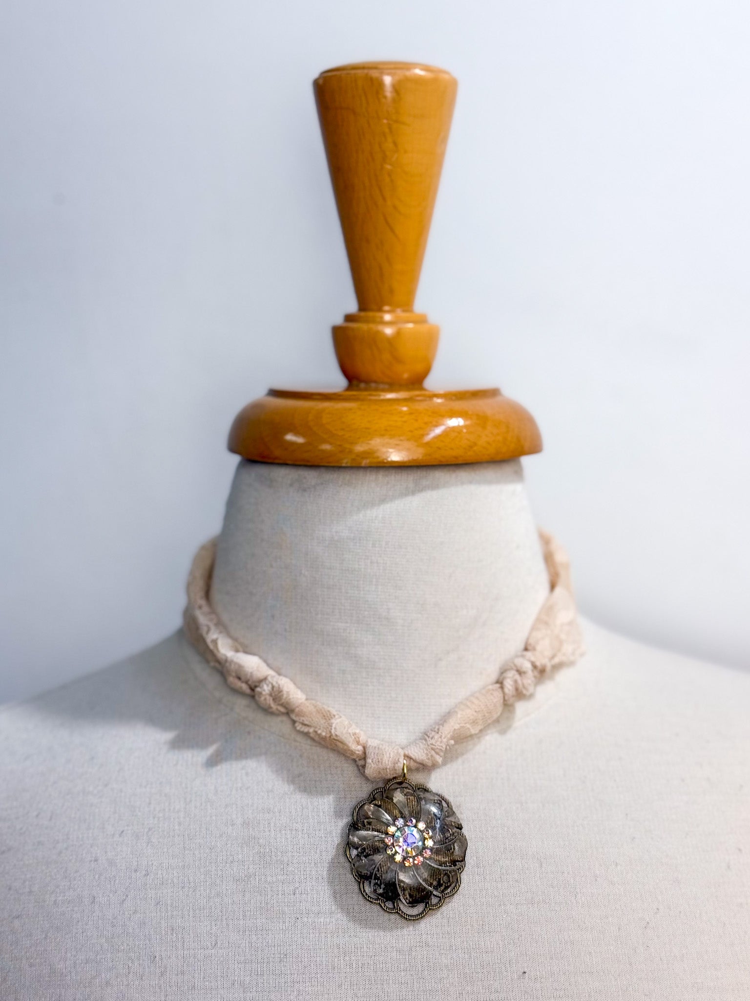 Embellished Vintage Key Lace Necklace | One-of-a-Kind