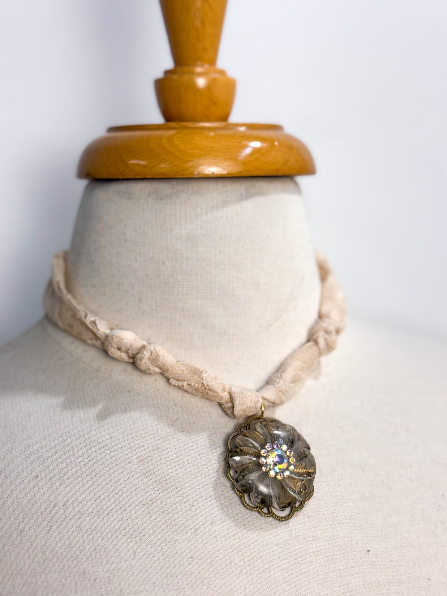 Embellished Vintage Key Lace Necklace | One-of-a-Kind