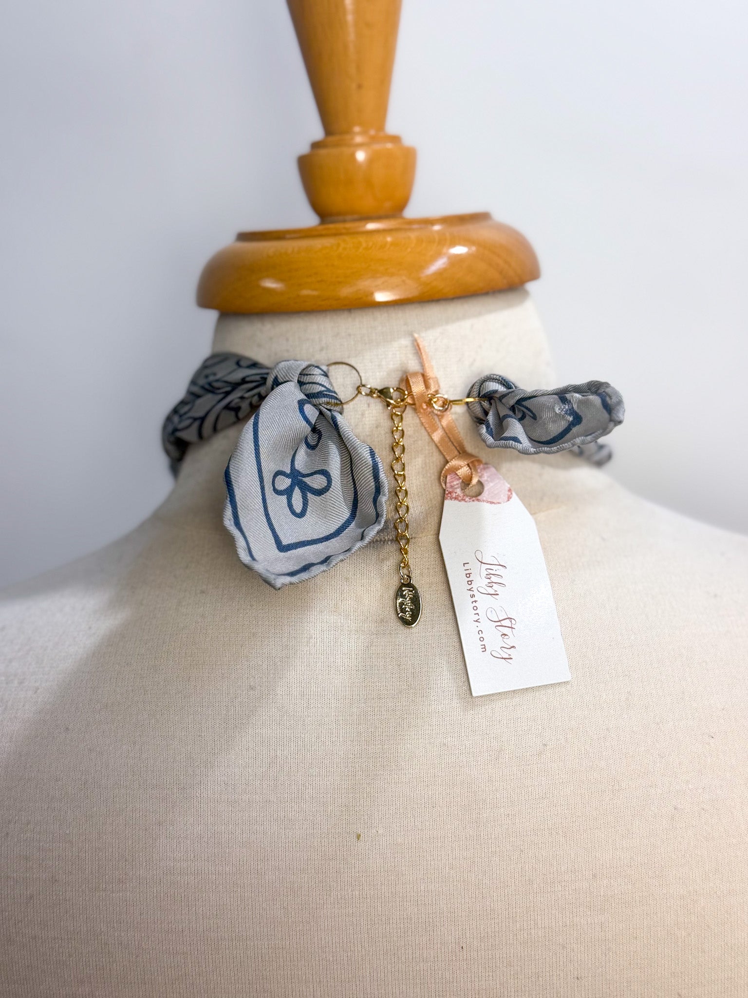 OOAK Vintage Silk Scarf Heart Locket