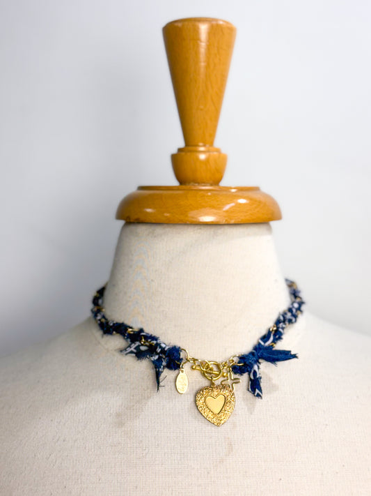 Bandana Heart Scarf Necklace