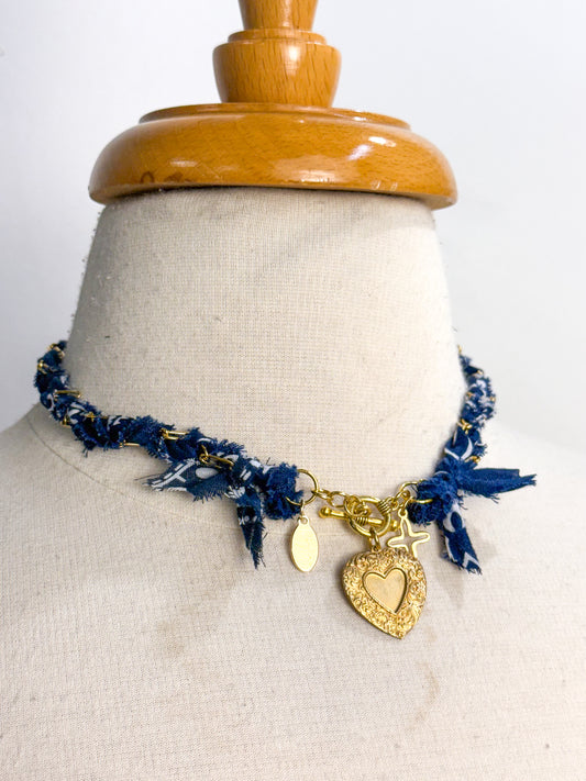 Bandana Heart Scarf Necklace