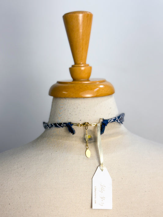 Cross Charm Bandana Necklace