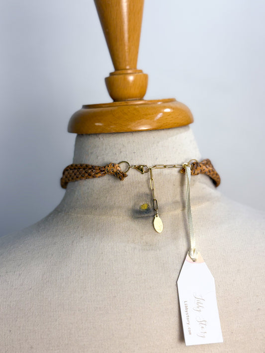 OOAK Vintage Tie Medallion Scarf Necklace