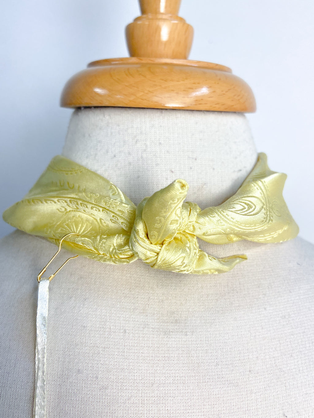 OOAK Shell Pendant Yellow Tie Scarf Necklace