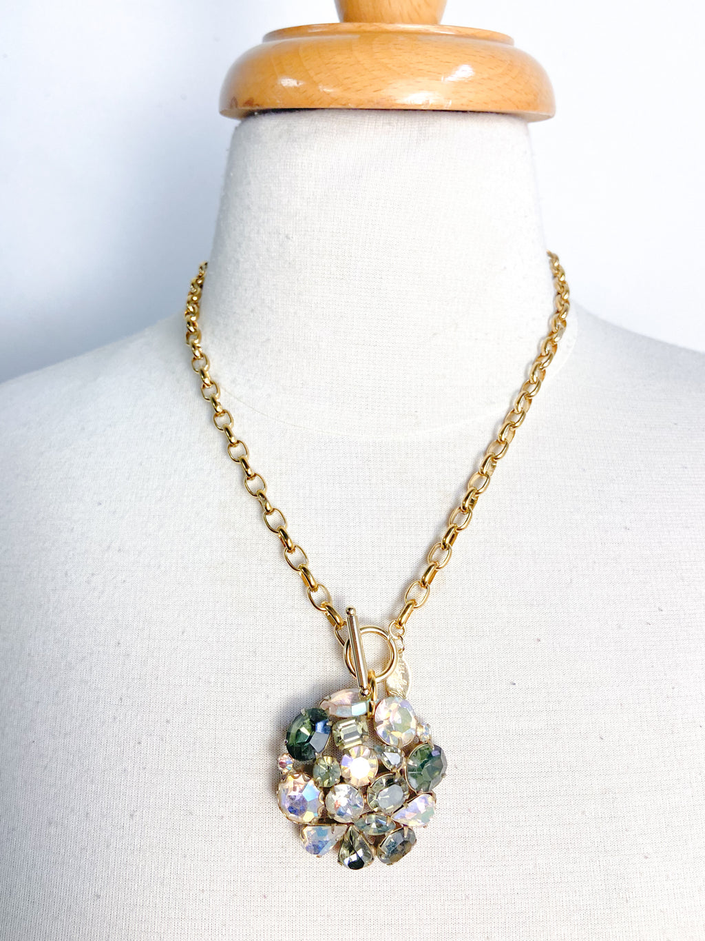 OOAK Vintage Rhinestone Broach Necklace