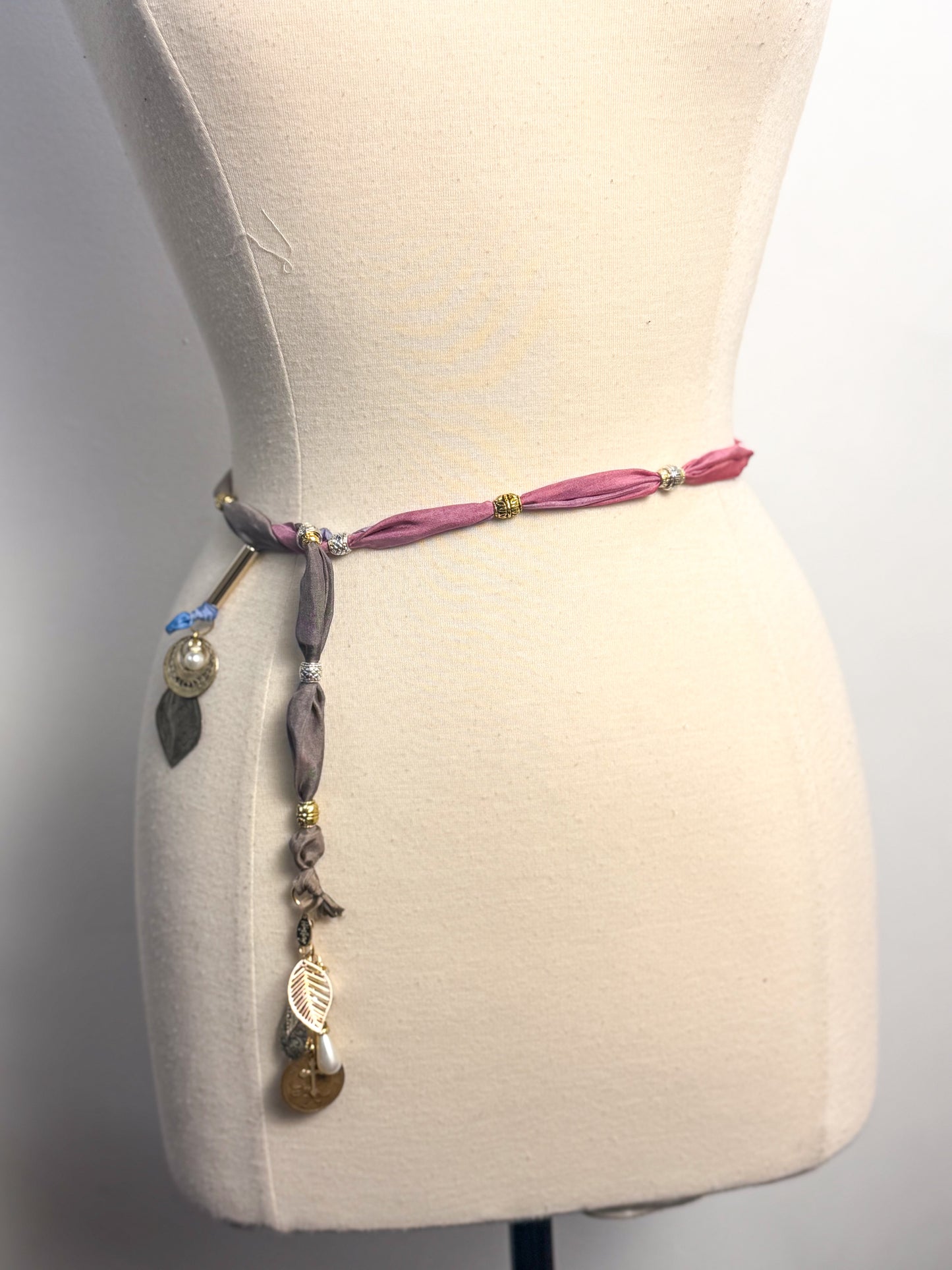 OOAK Silk Scarf Wrap Necklace or Belt