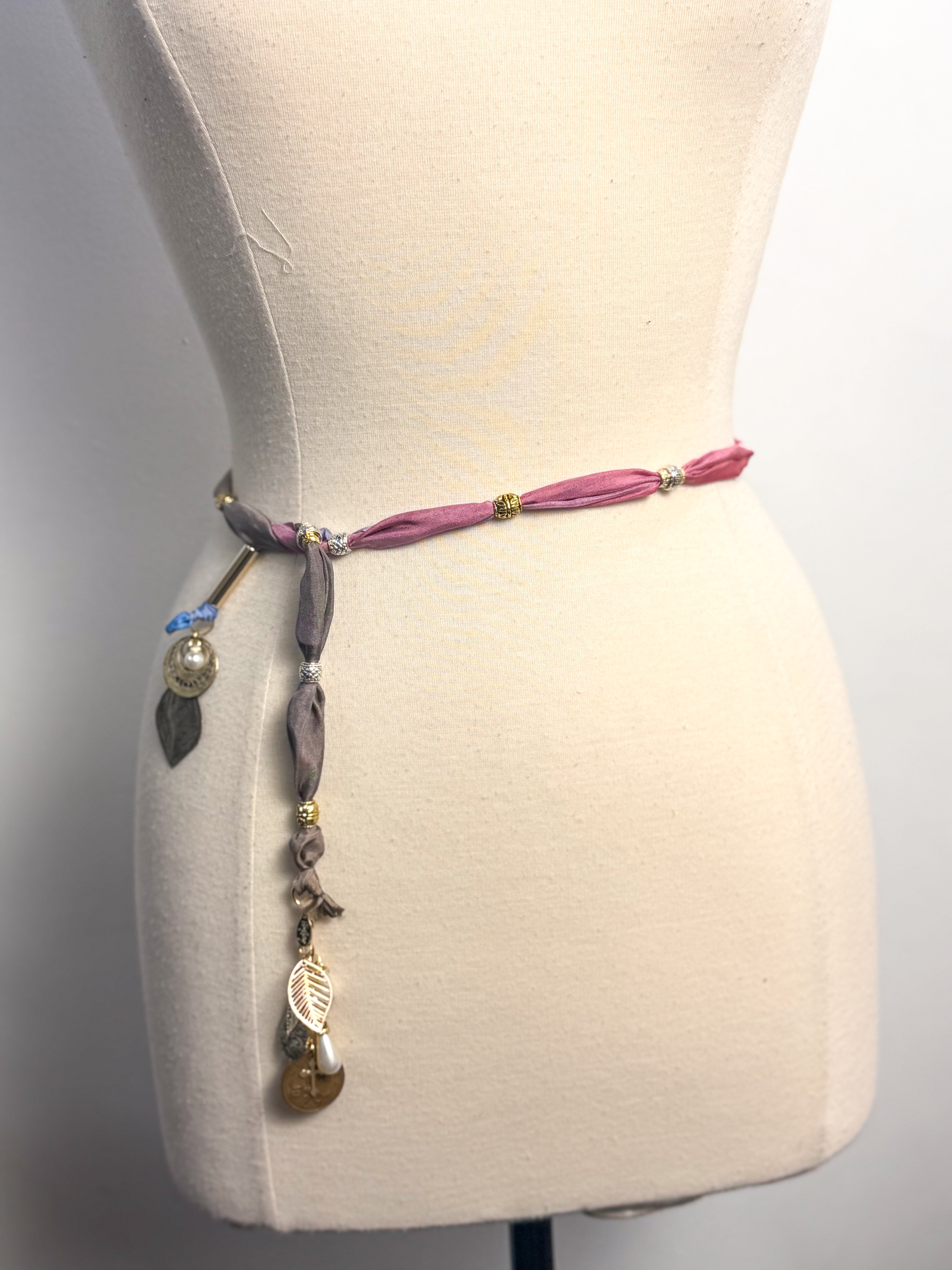 OOAK Silk Scarf Wrap Necklace or Belt