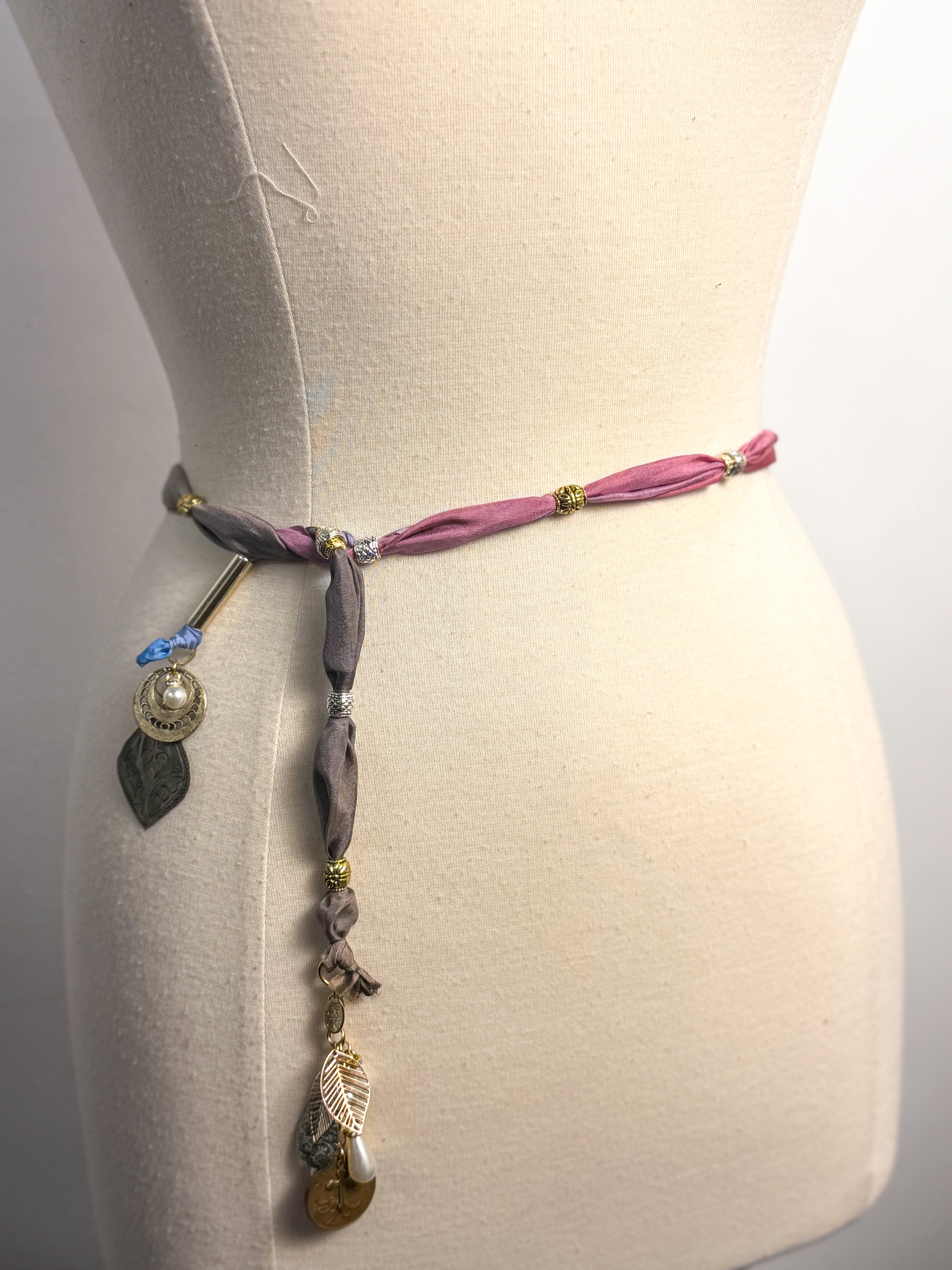 OOAK Silk Scarf Wrap Necklace or Belt