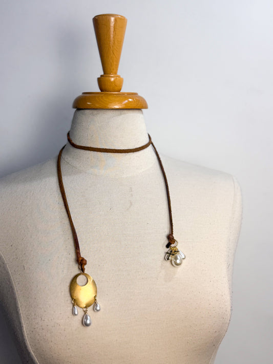 OOAK Leather Wrap Necklace or Belt