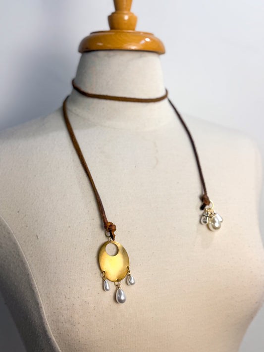 OOAK Leather Wrap Necklace or Belt