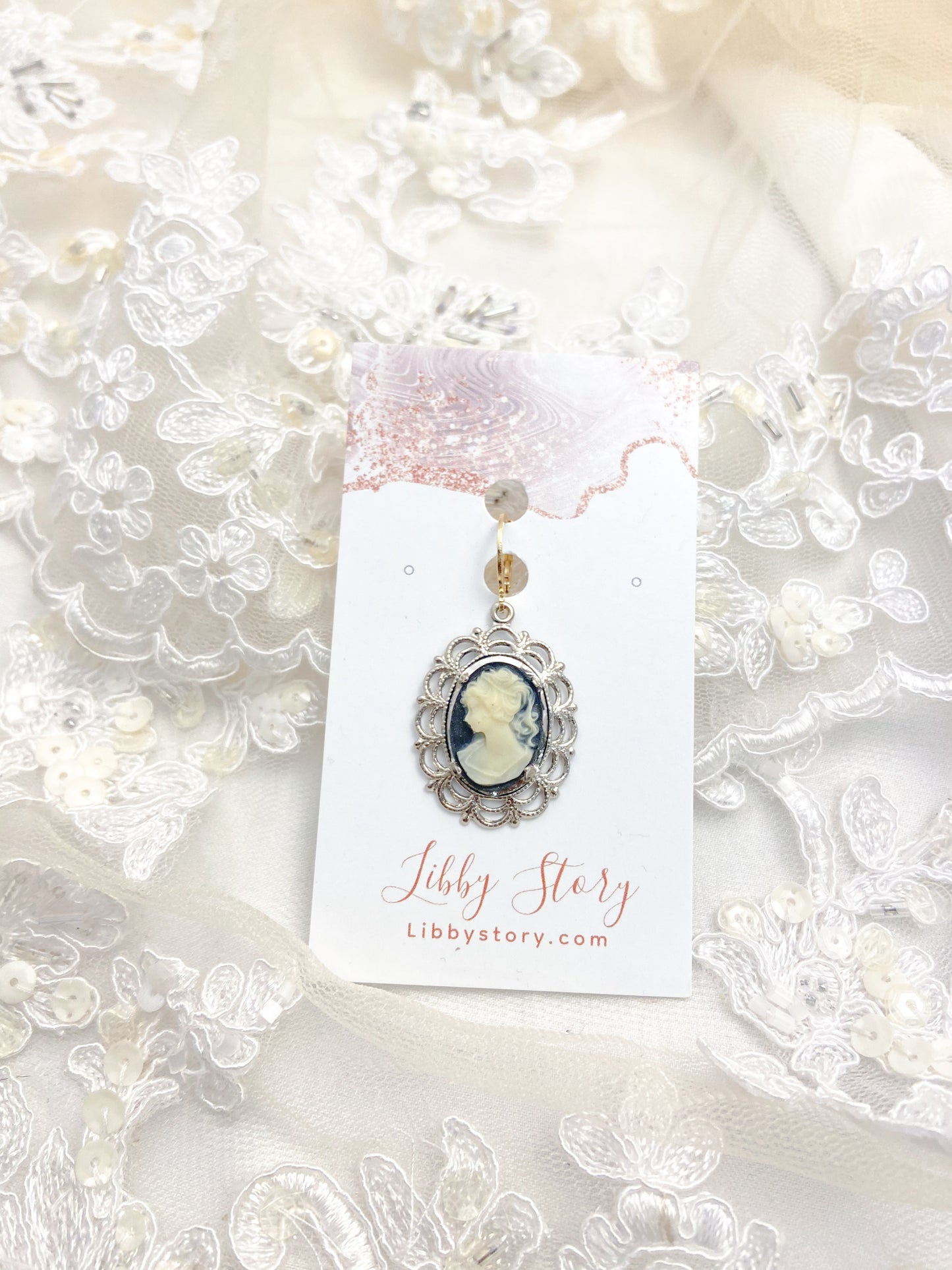 OOAK Vintage Cameo Clip On Charm