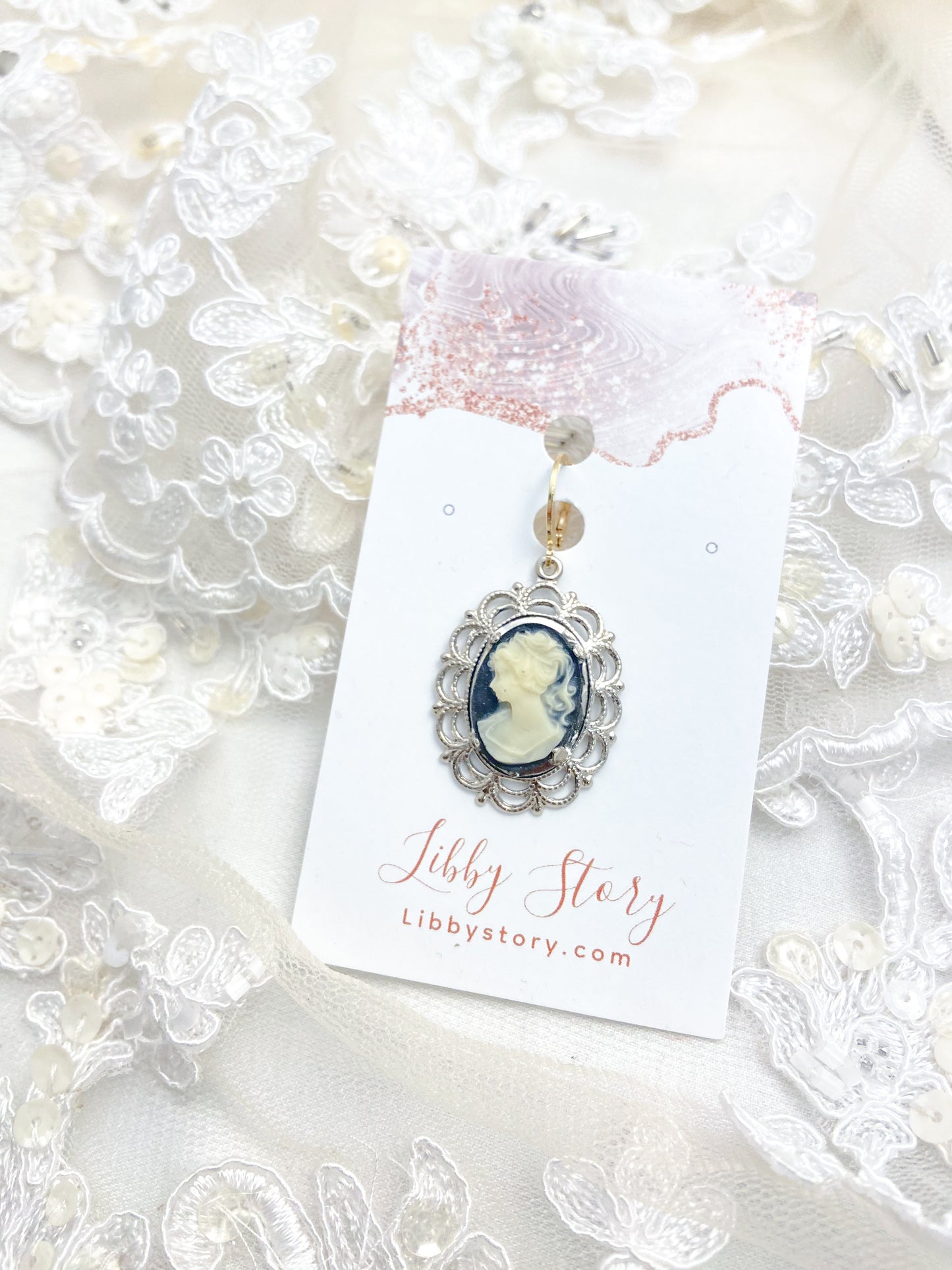 OOAK Vintage Cameo Clip On Charm