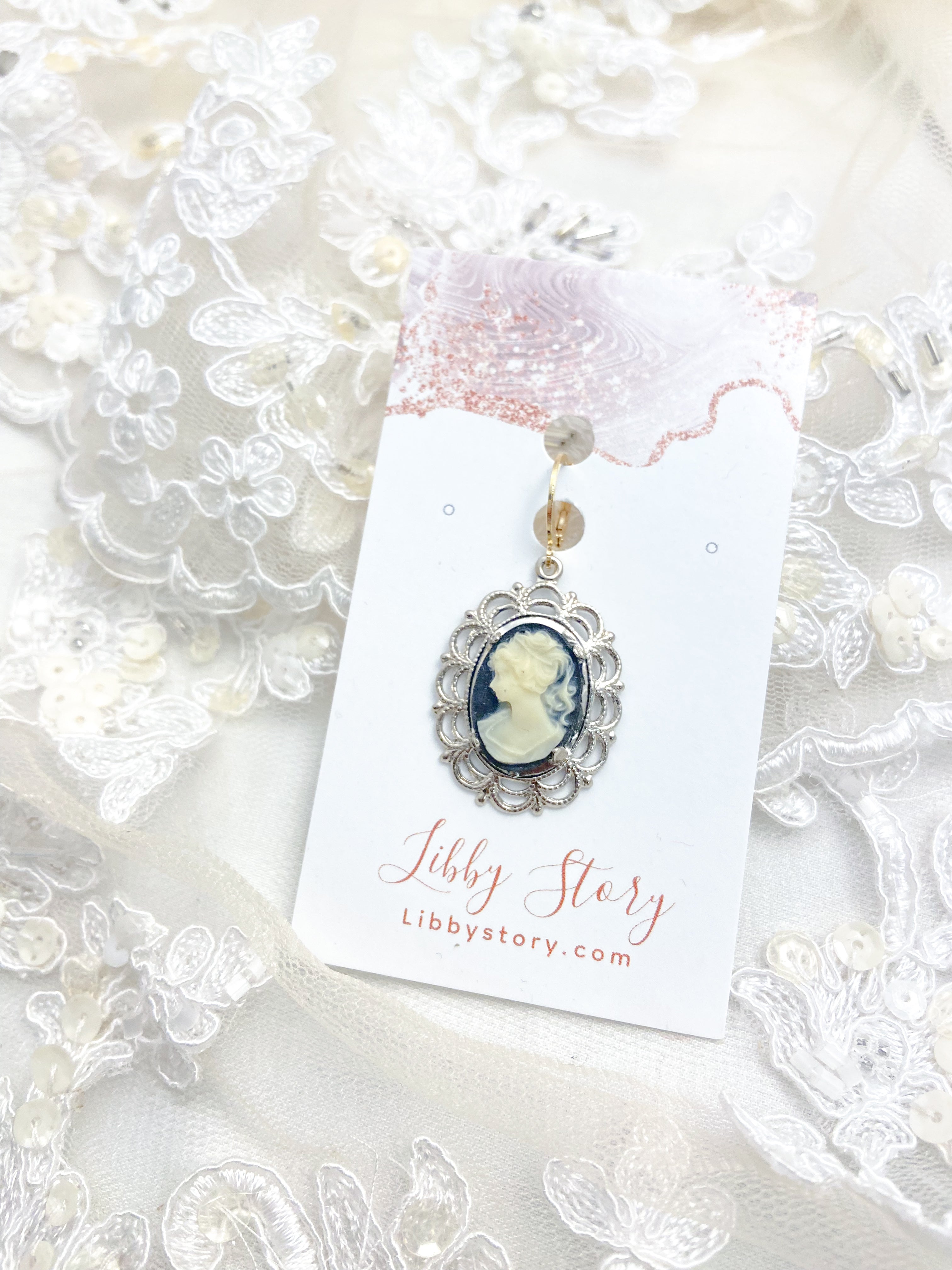 OOAK Vintage Cameo Clip On Charm