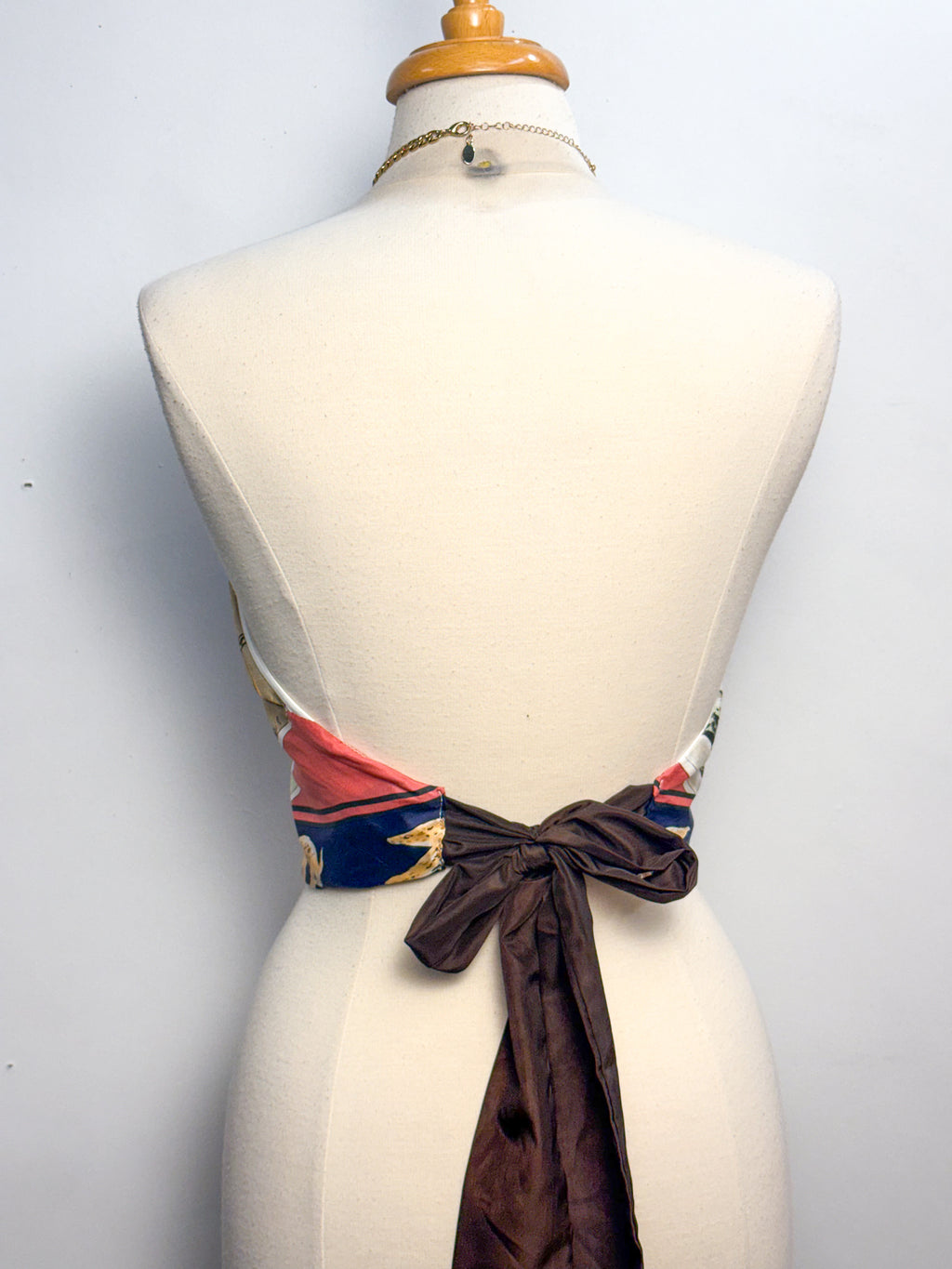 OOAK Vintage Silk Scarf Halter Top