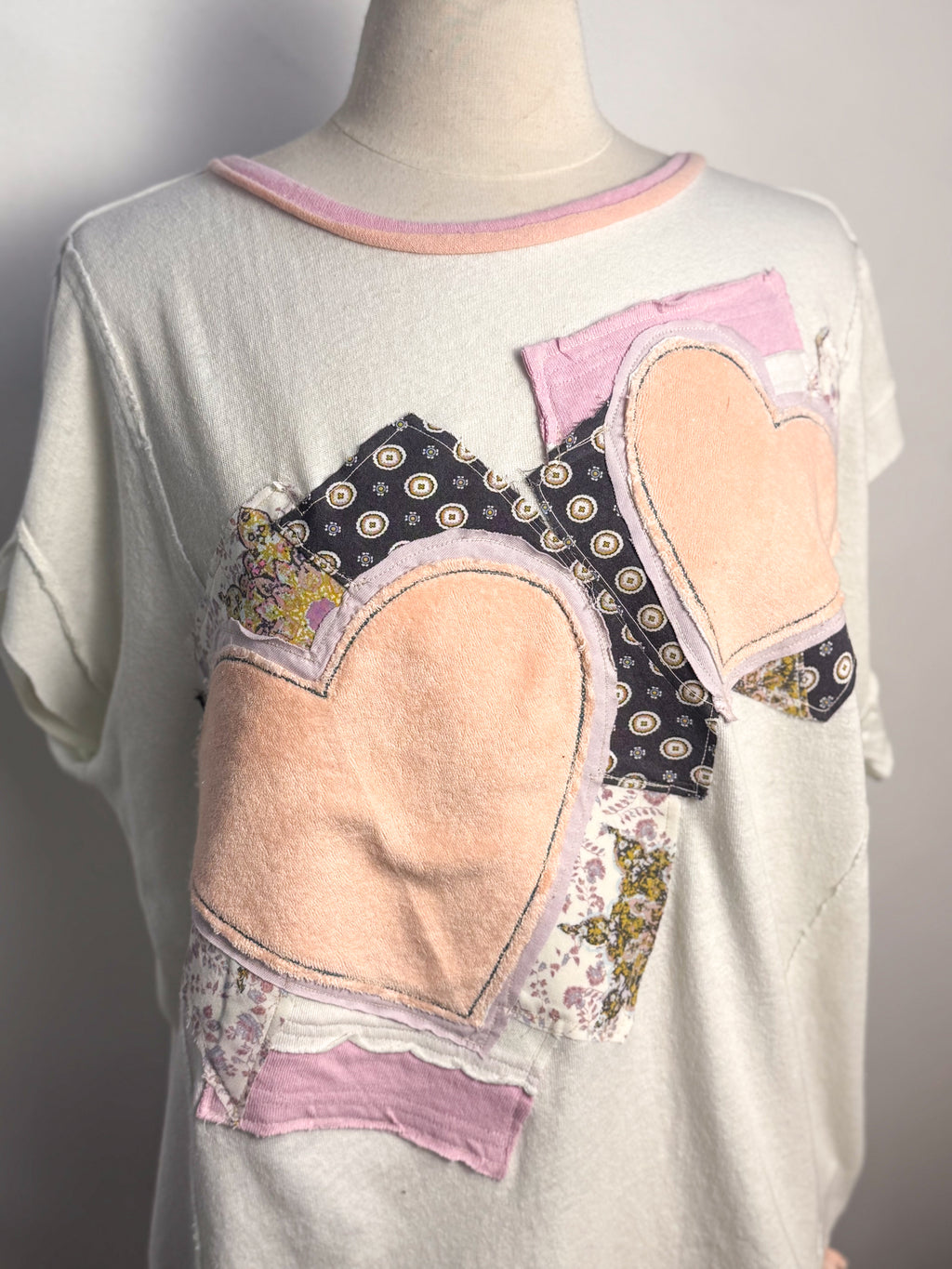 OOAK Libby Story/Free People Patchwork Heart Pullover